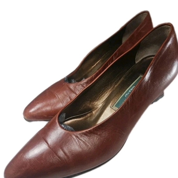 Cole Haan Shoes - Cole Haan Brown leather VTG pump made in Italy Sz 5.5 Y2k Retro Boho Barbie[6C